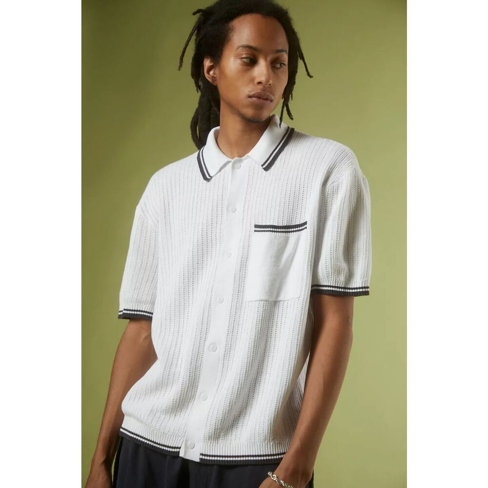Standard Cloth Refine Button Up Polo‎ Sweater Size Large